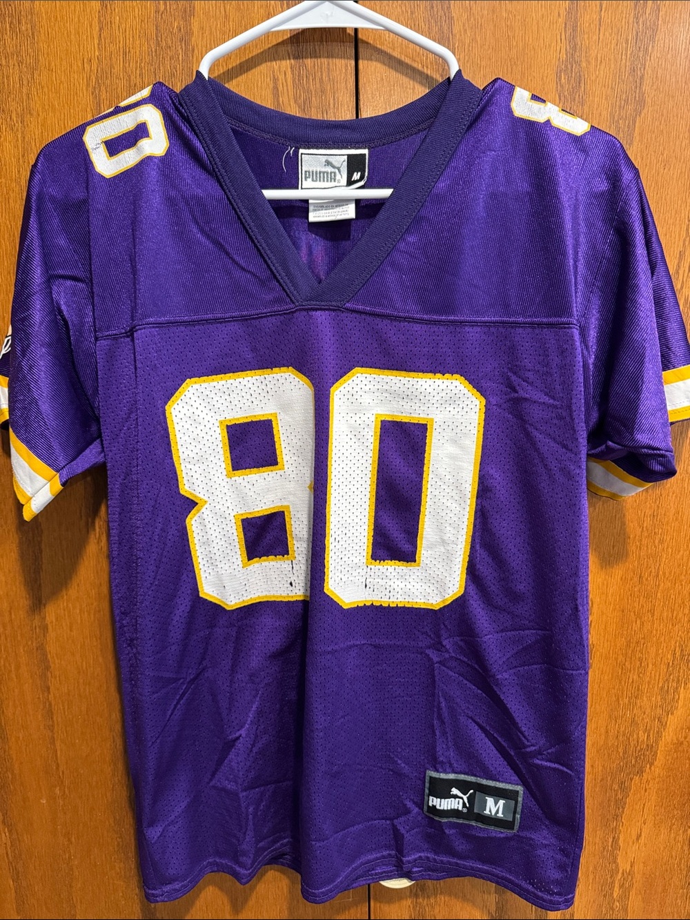 Puma Men’s Purple #80 Football Jersey with Gold Trim Vikings NFL C Carter